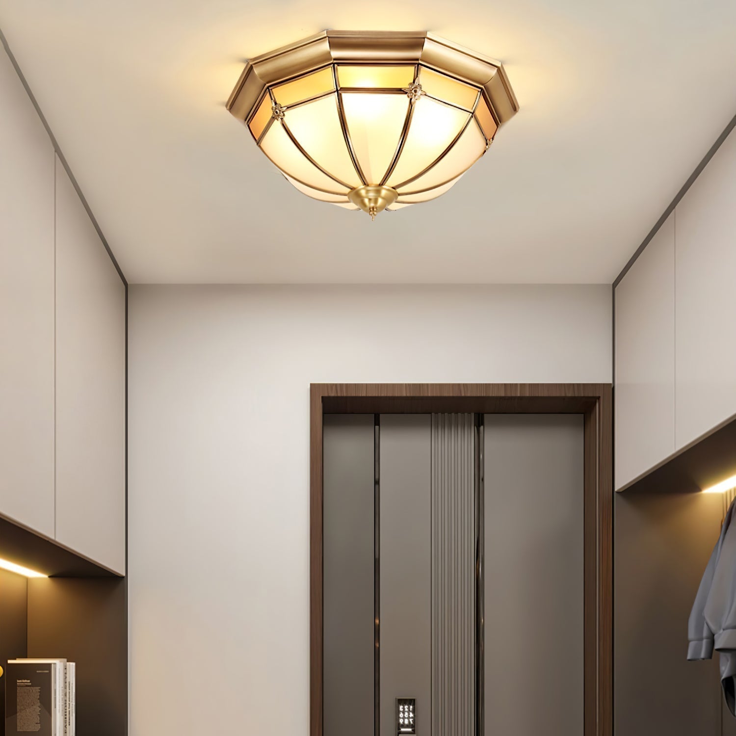 Dome Brass Flush Ceiling Lamp - Lamp Outdoor