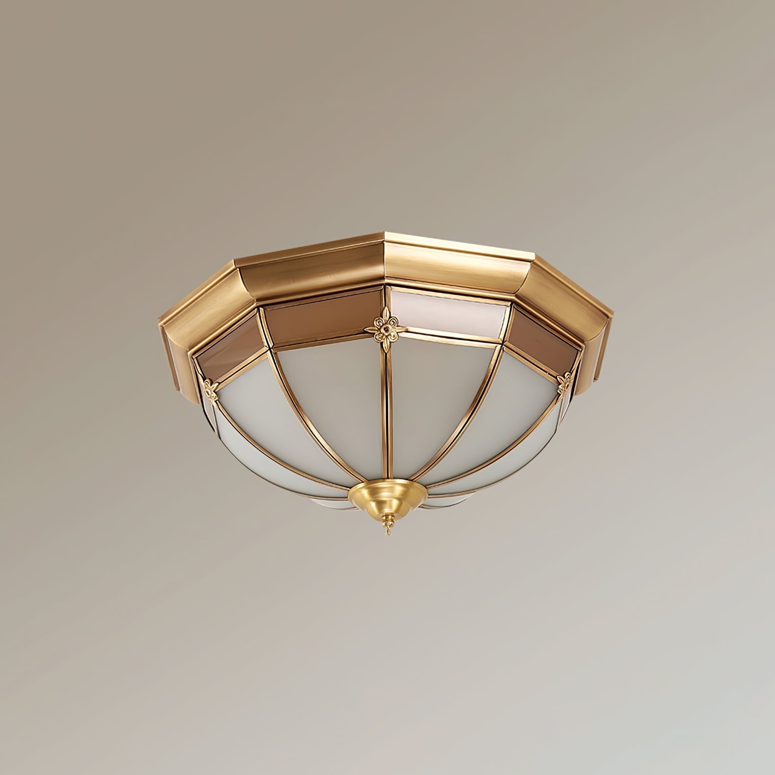 Dome Brass Flush Ceiling Lamp - Lamp Outdoor