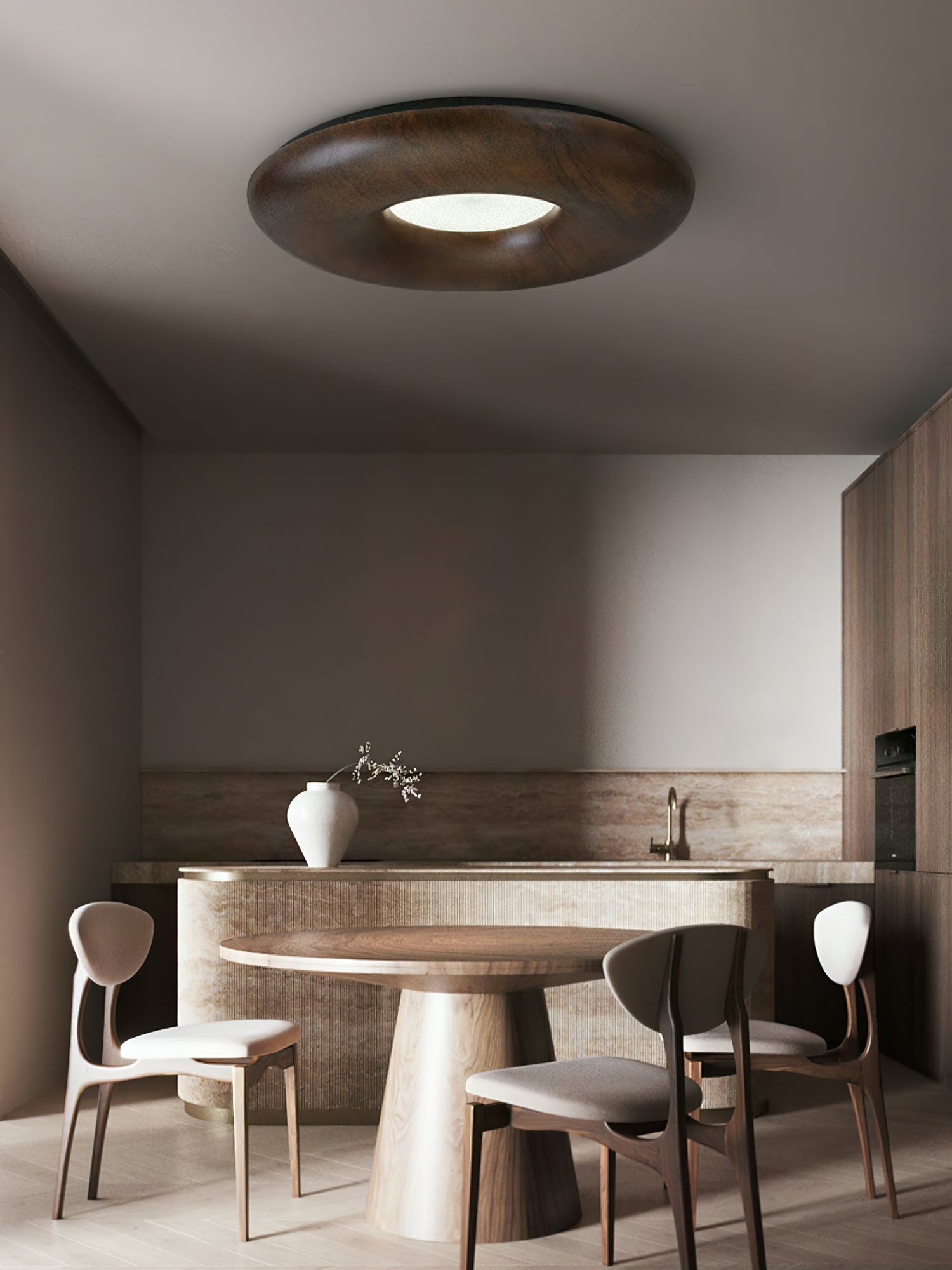 Zosora Organic Oak Flush Mount - Lamp Outdoor