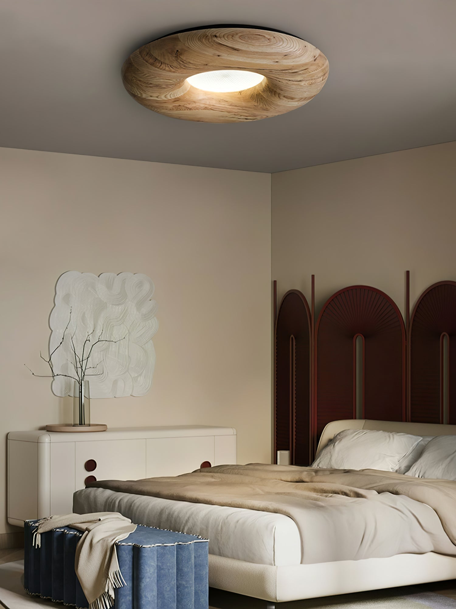 Zosora Organic Oak Flush Mount - Lamp Outdoor