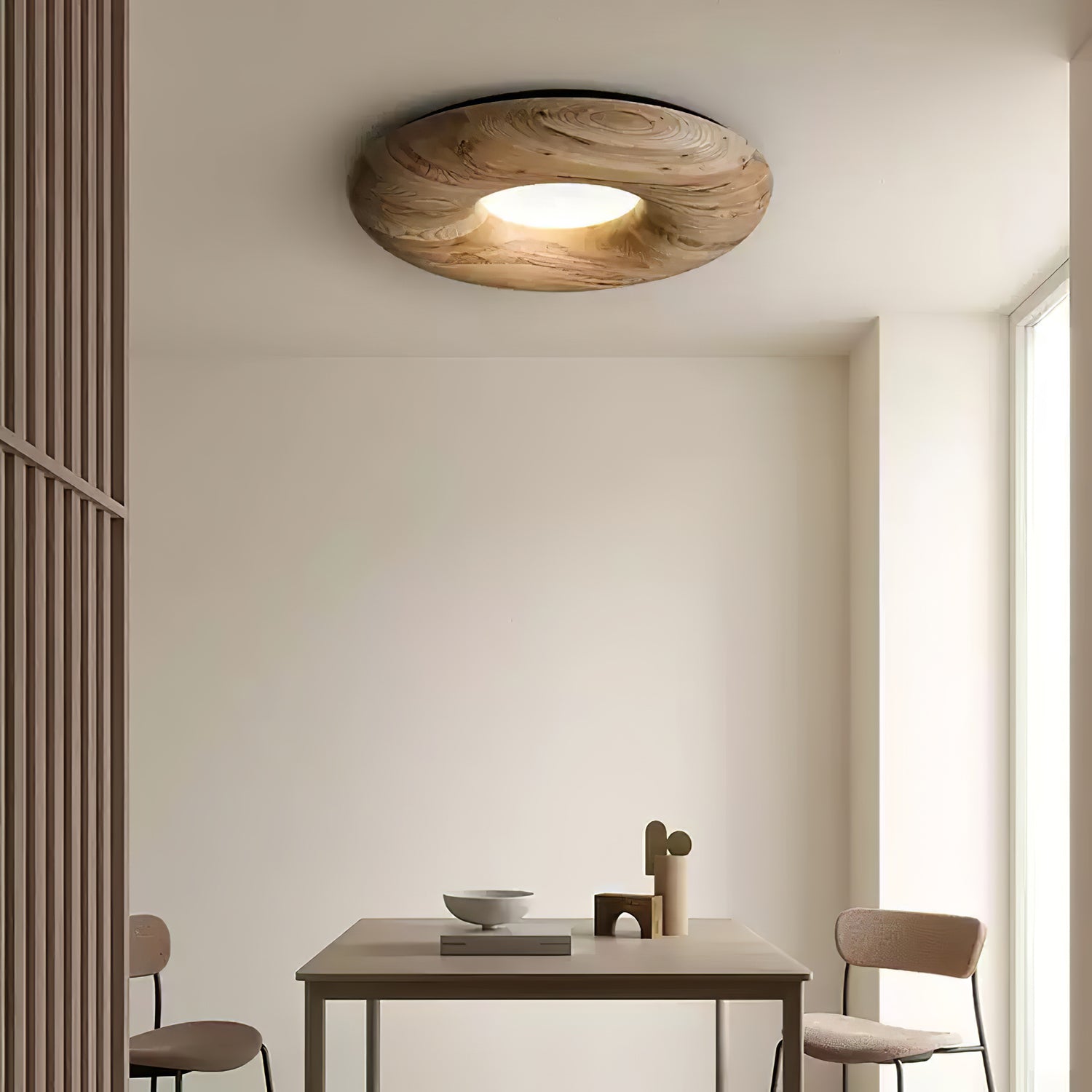 Zosora Organic Oak Flush Mount - Lamp Outdoor
