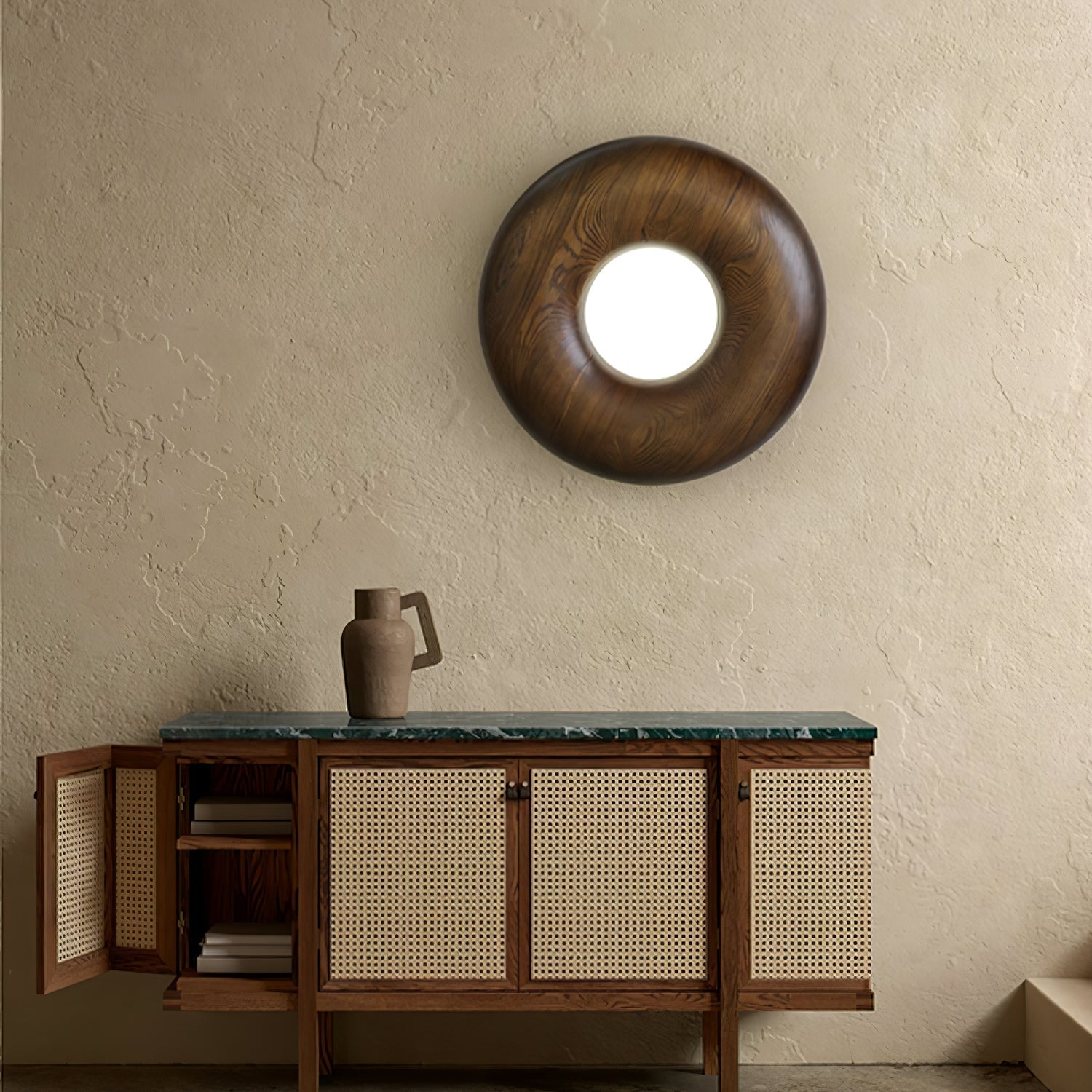 Zosora Organic Oak Flush Mount - Lamp Outdoor