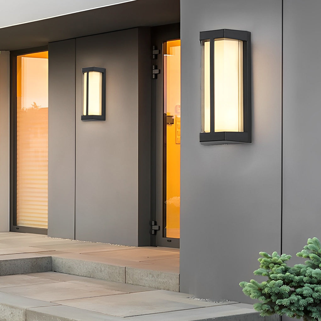 Waterproof Double Acrylic Shade LED Black Modern Outdoor Wall Lights - Lamp Outdoor