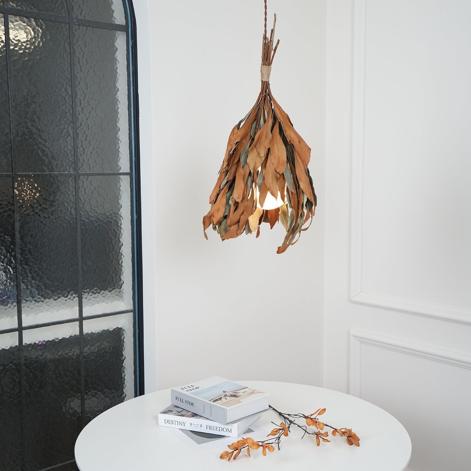 Dried Branch Leaf Pendant Lamp - Lamp Outdoor