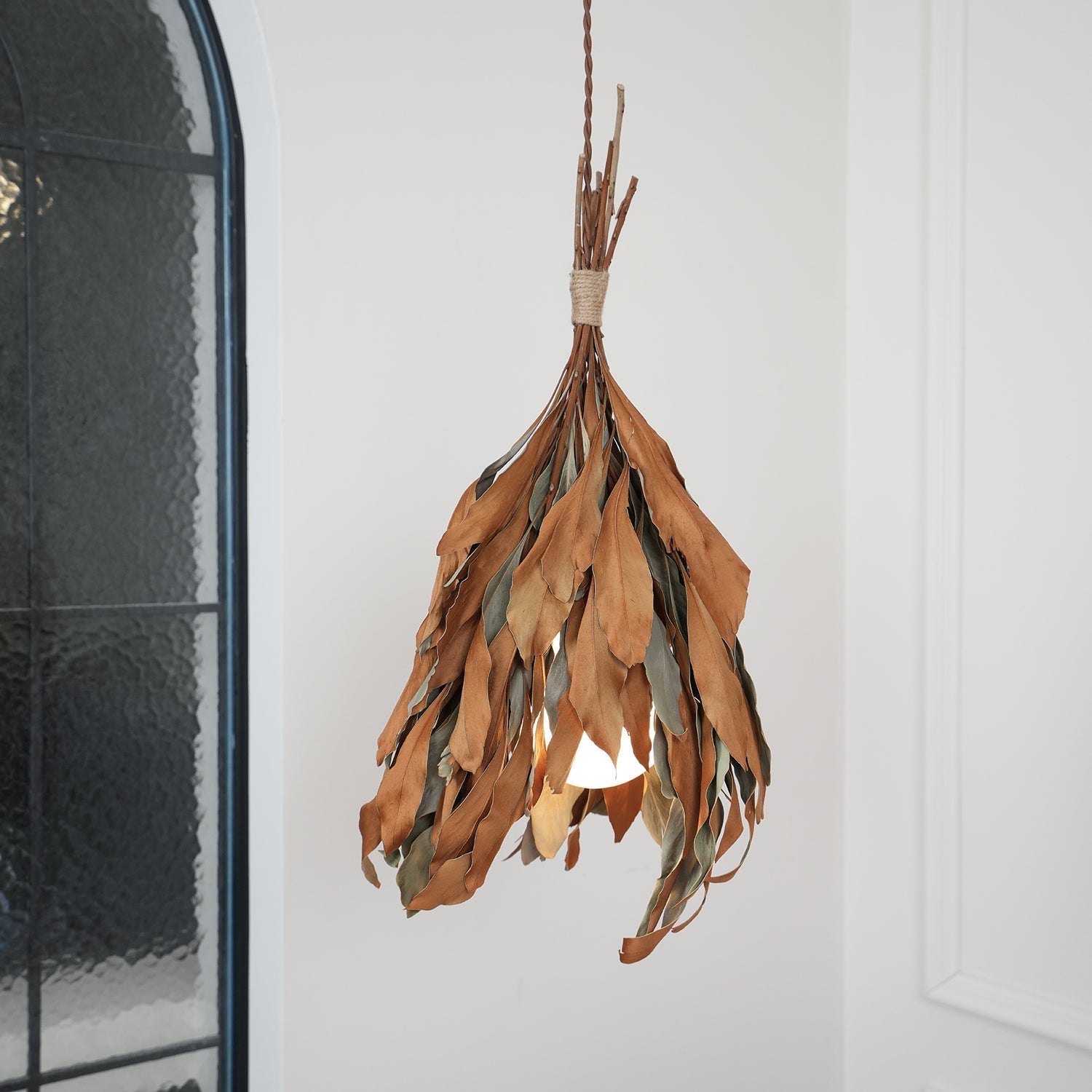 Dried Branch Leaf Pendant Lamp - Lamp Outdoor
