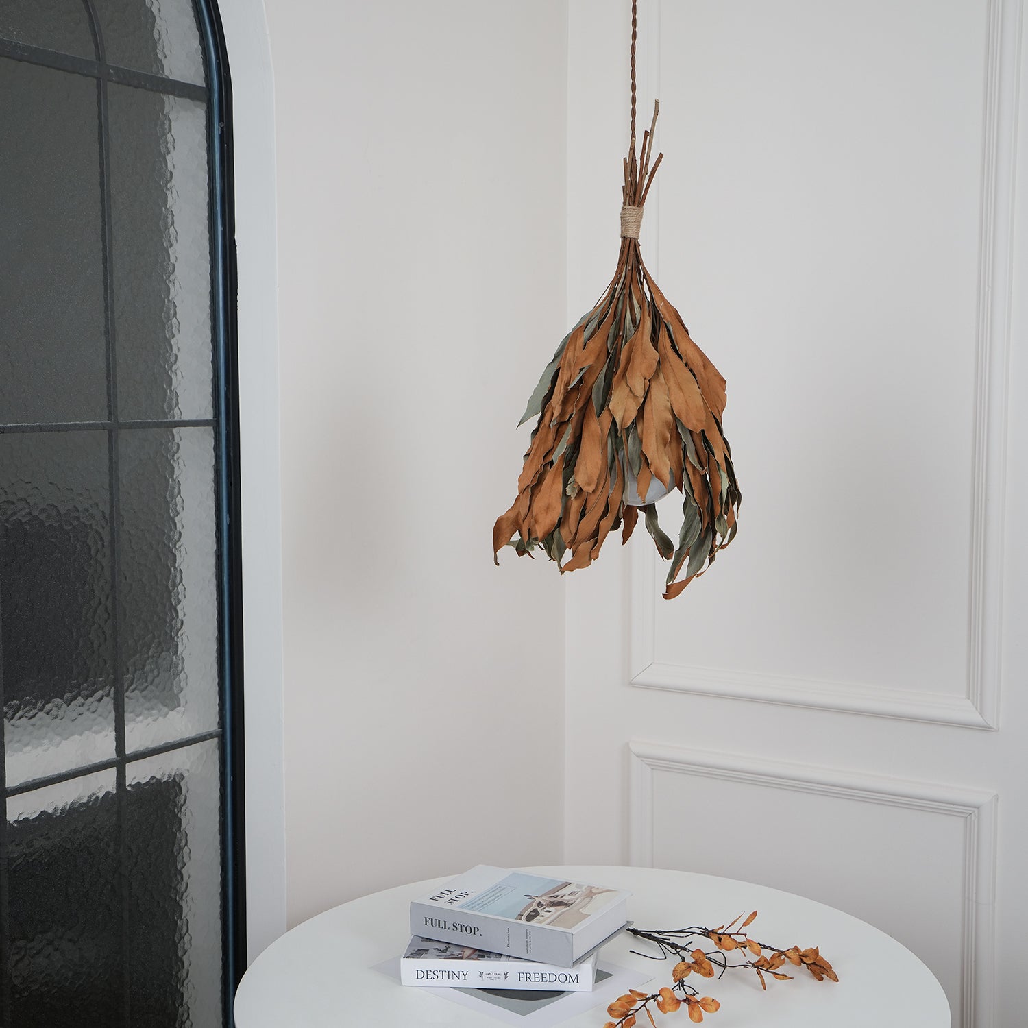 Dried Branch Leaf Pendant Lamp - Lamp Outdoor