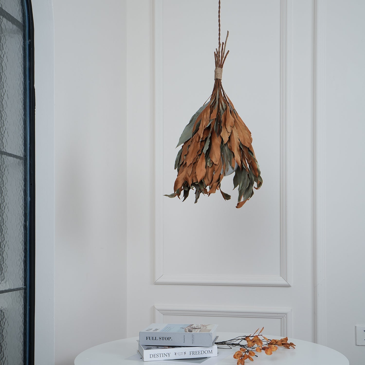 Dried Branch Leaf Pendant Lamp - Lamp Outdoor