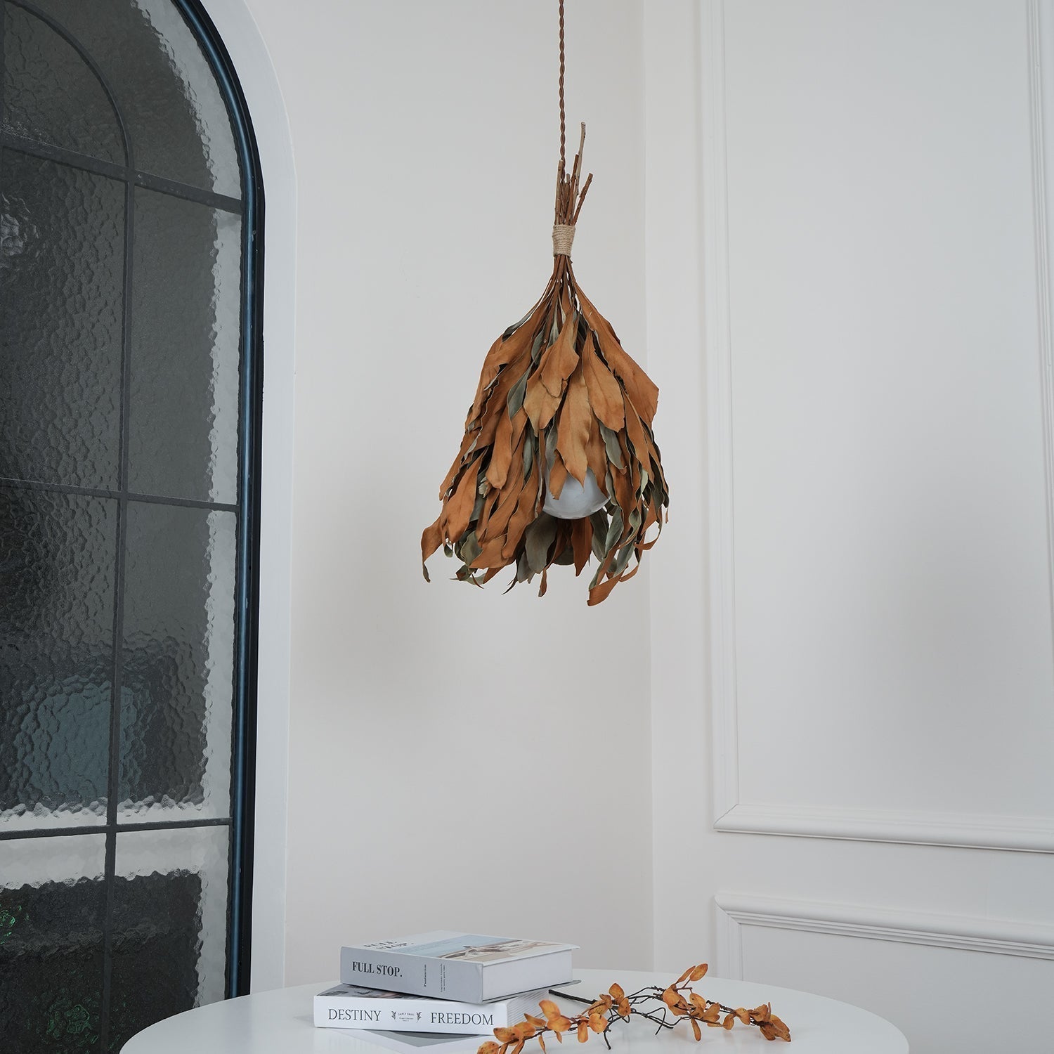 Dried Branch Leaf Pendant Lamp - Lamp Outdoor