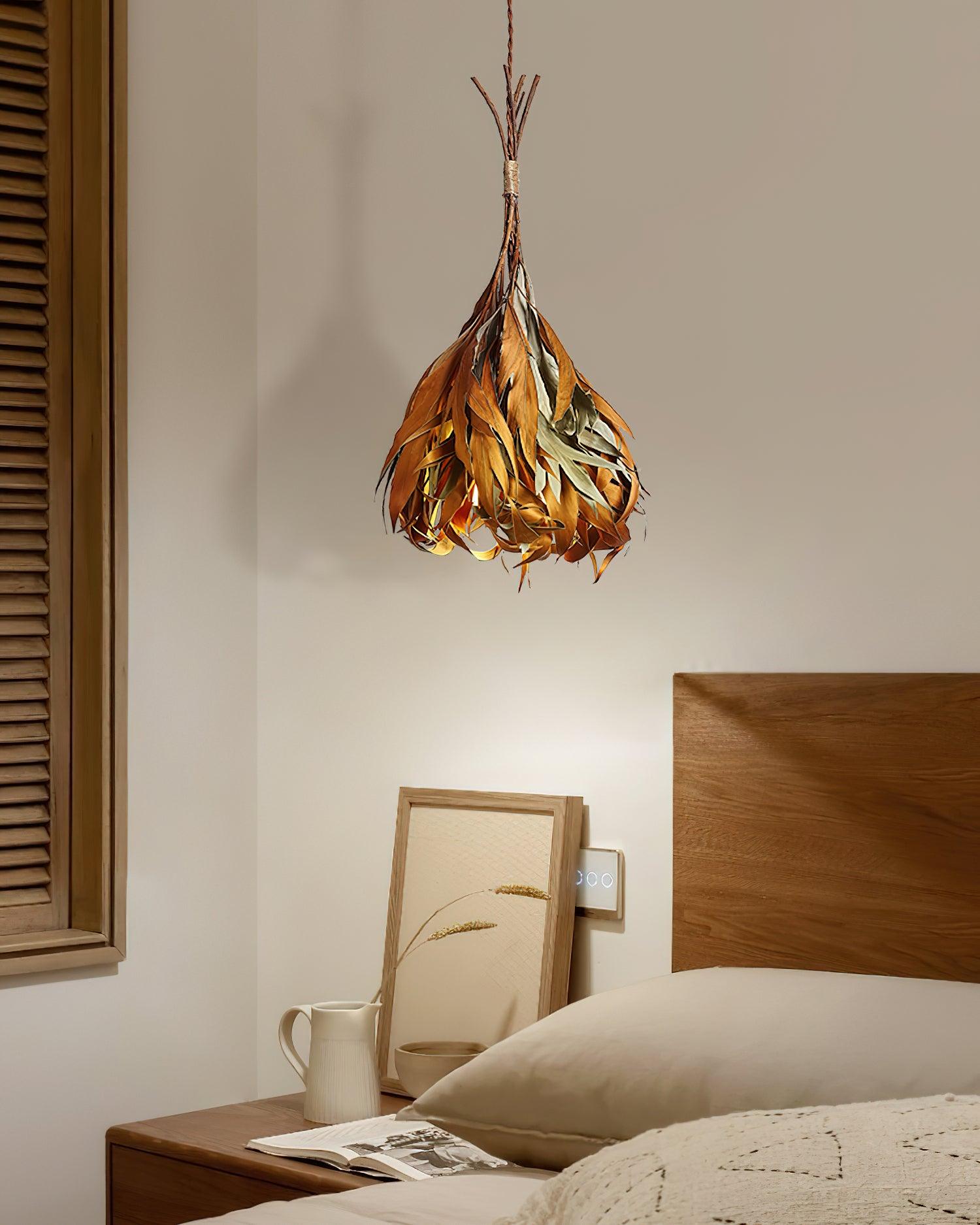 Dried Branch Leaf Pendant Lamp - Lamp Outdoor