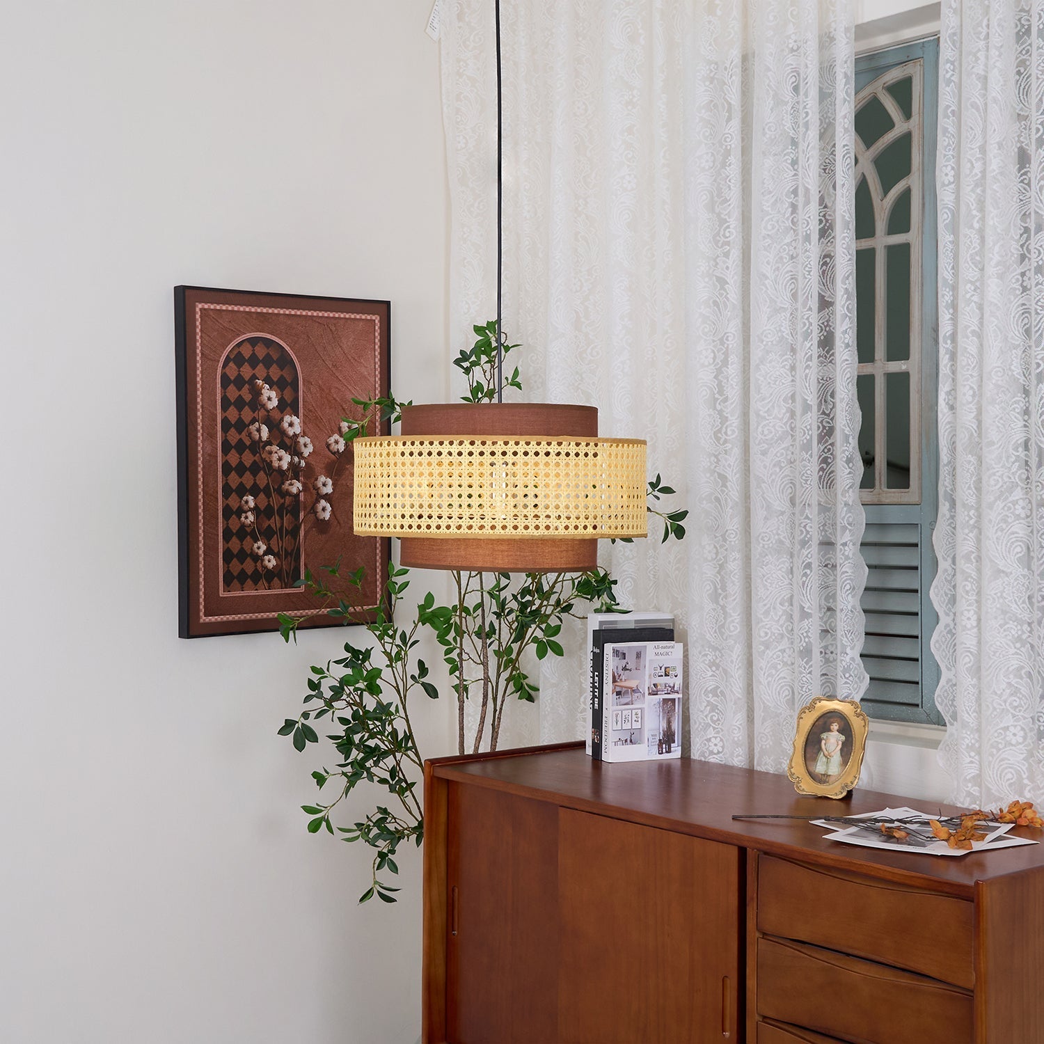 Drum Shade Pendant Light - Lamp Outdoor