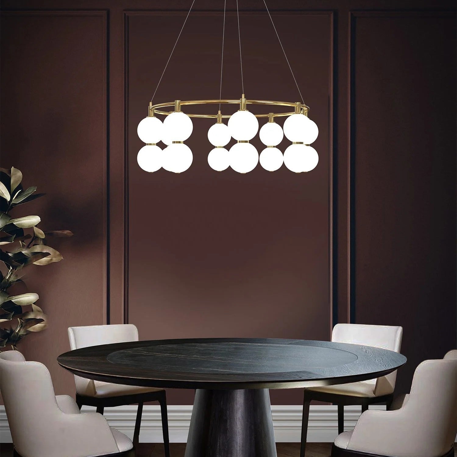 Echo Contemporary Brass Glass Chandelier