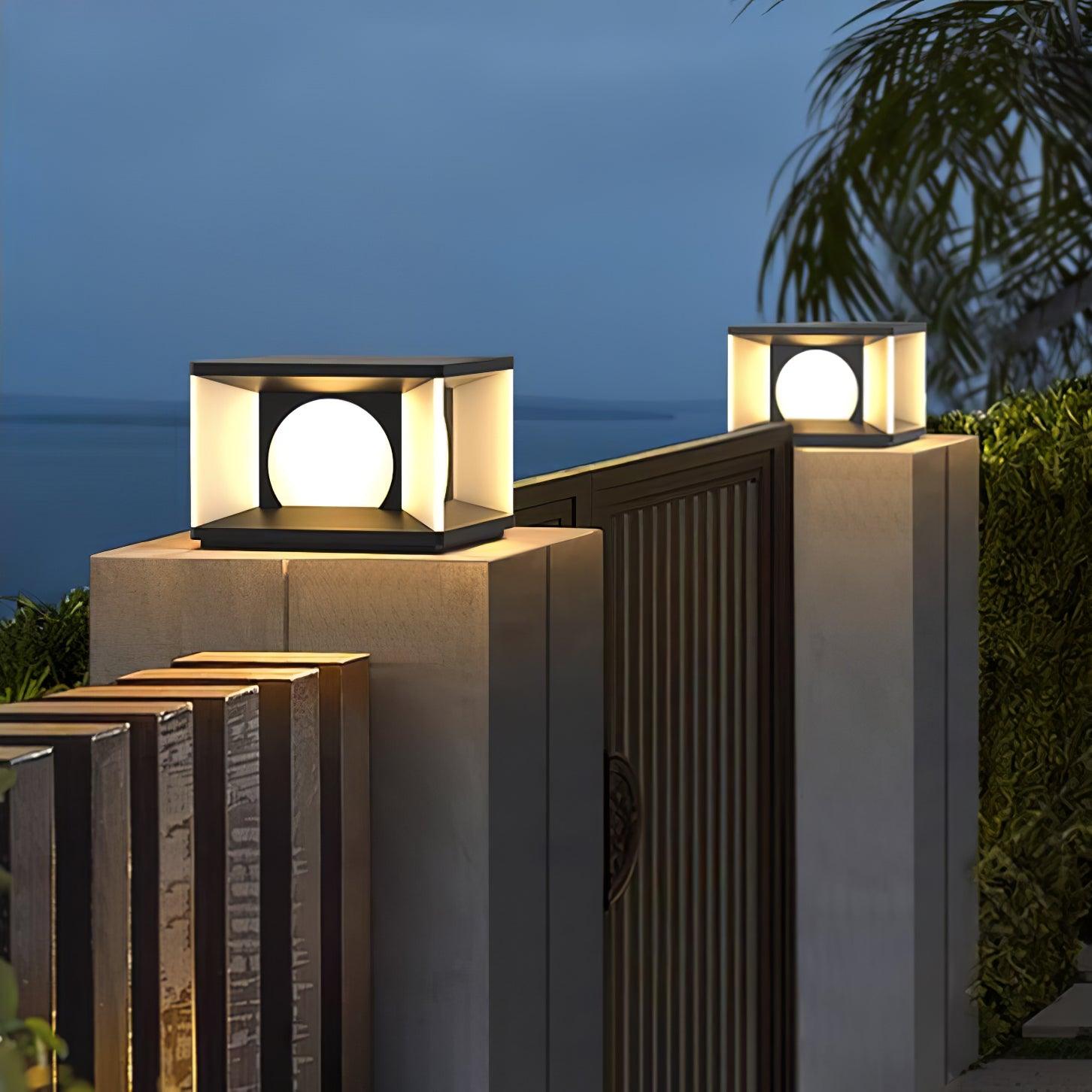 Eclipse Cube Outdoor Post Light - Lamp Outdoor