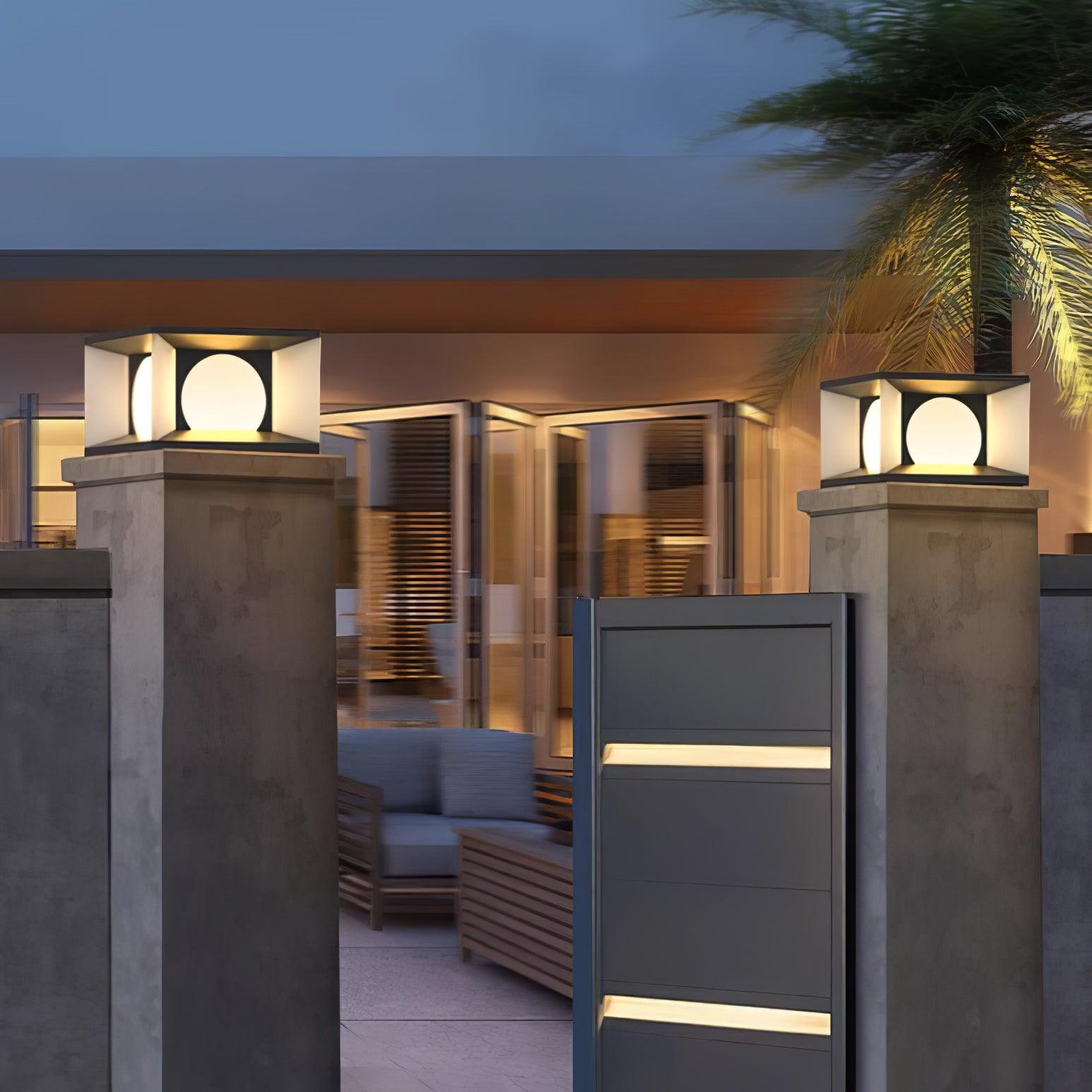 Eclipse Cube Outdoor Post Light - Lamp Outdoor