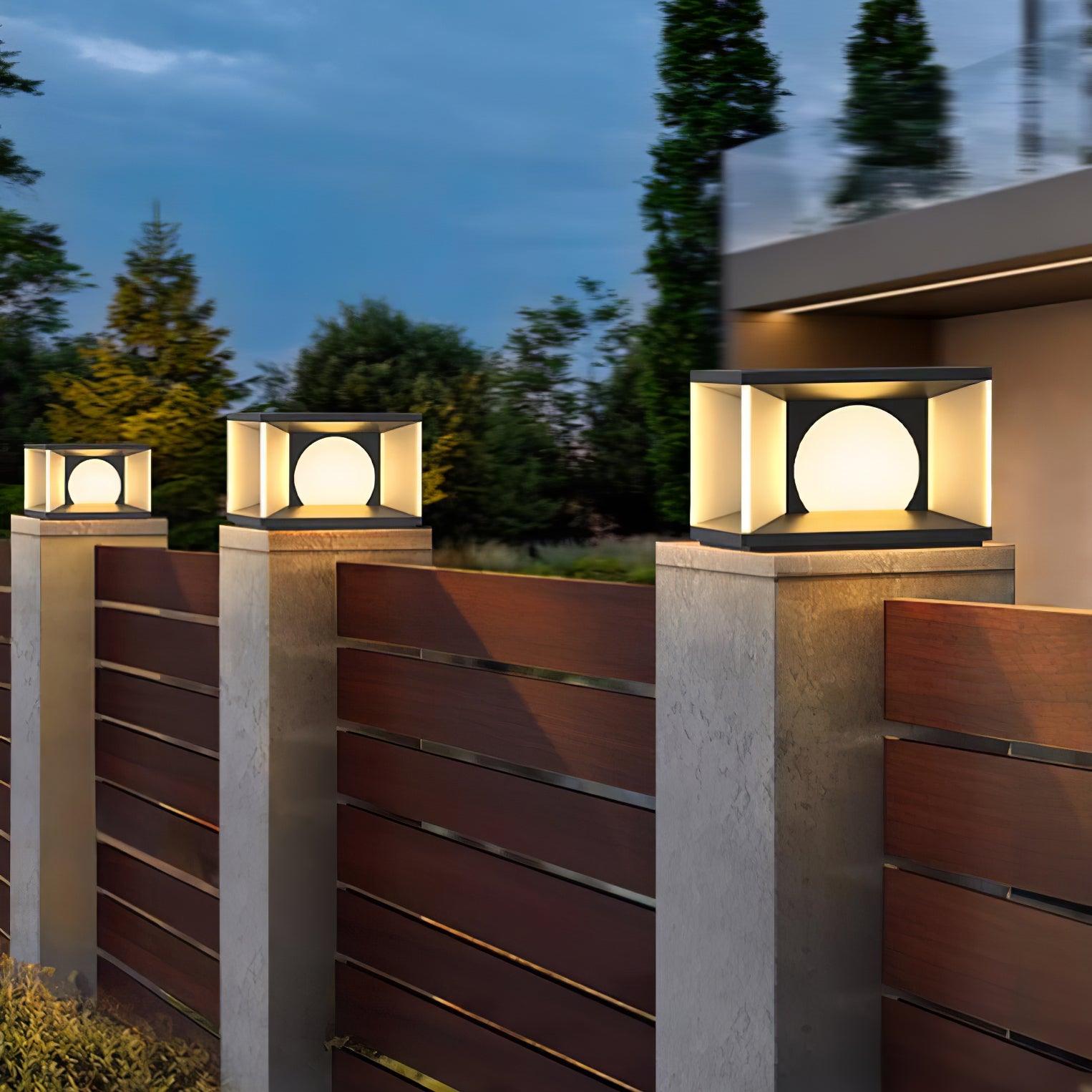 Eclipse Cube Outdoor Post Light - Lamp Outdoor