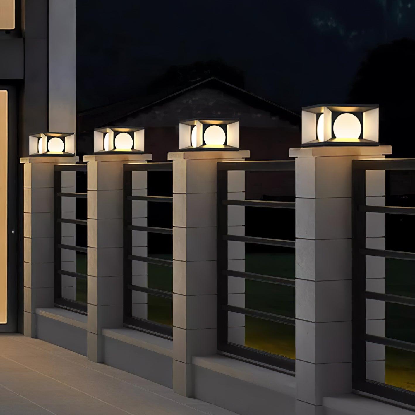 Eclipse Cube Outdoor Post Light - Lamp Outdoor