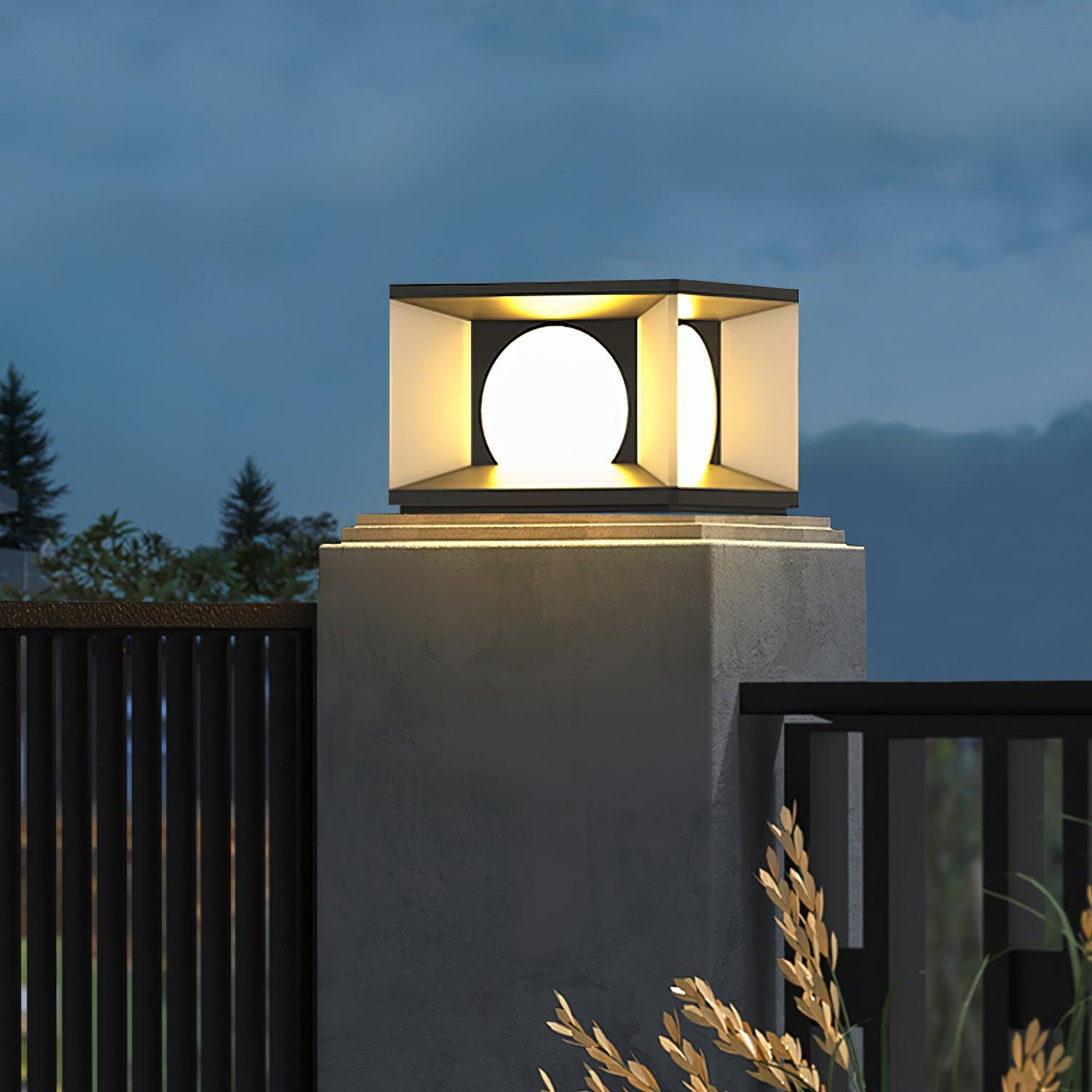Eclipse Cube Outdoor Post Light - Lamp Outdoor