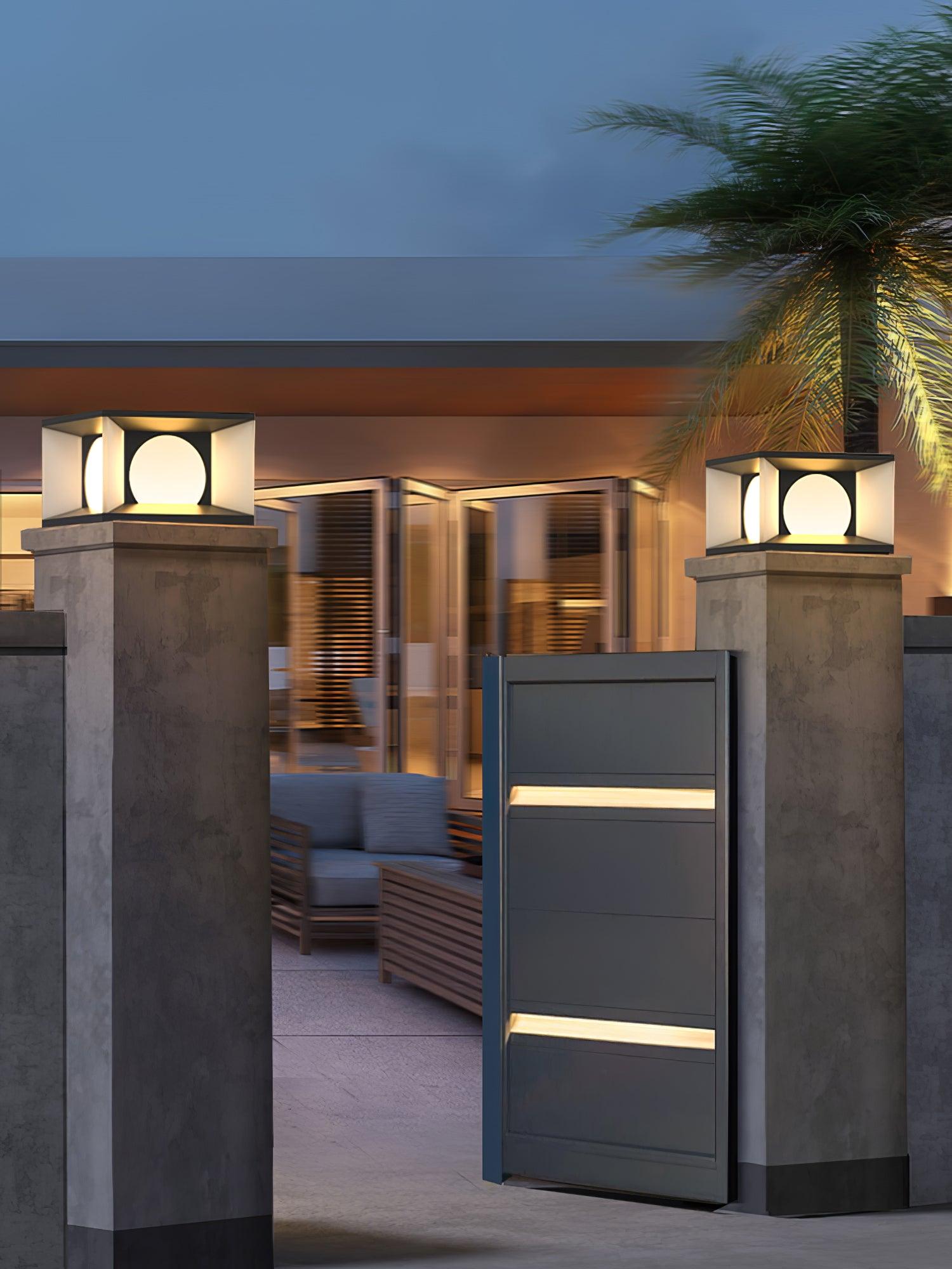 Eclipse Cube Outdoor Post Light - Lamp Outdoor