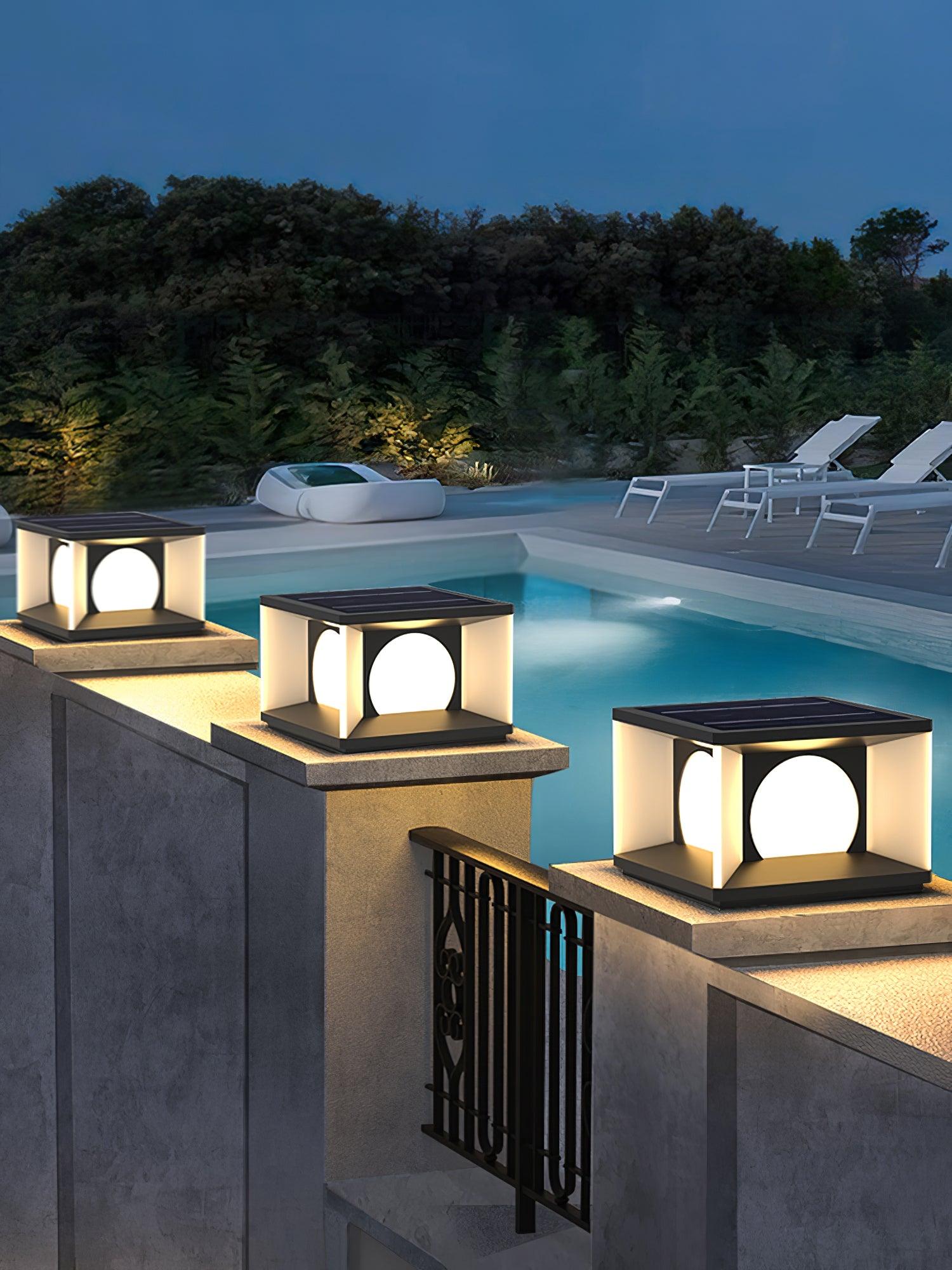 Eclipse Cube Outdoor Post Light - Lamp Outdoor