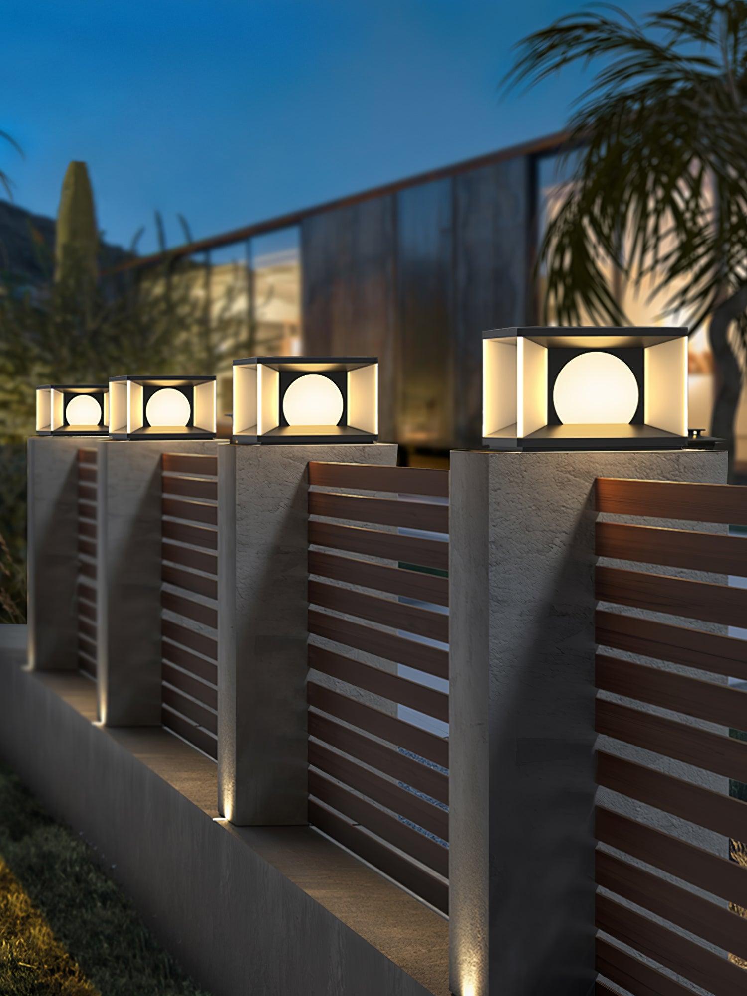 Eclipse Cube Outdoor Post Light - Lamp Outdoor