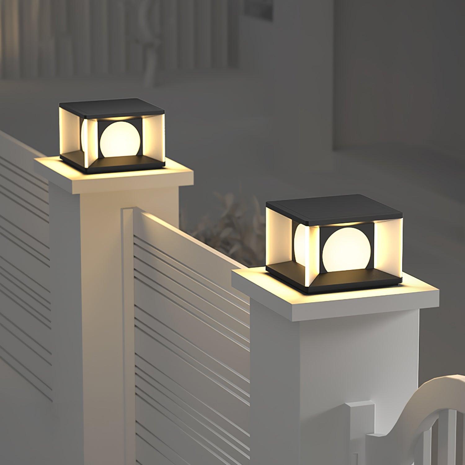 Eclipse Cube Outdoor Post Light - Lamp Outdoor