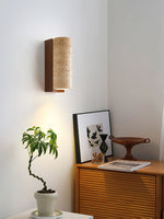 Lysandra Cylindrical Travertine Wall Light - Lamp Outdoor