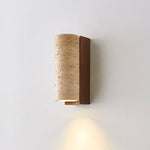 Lysandra Cylindrical Travertine Wall Light - Lamp Outdoor