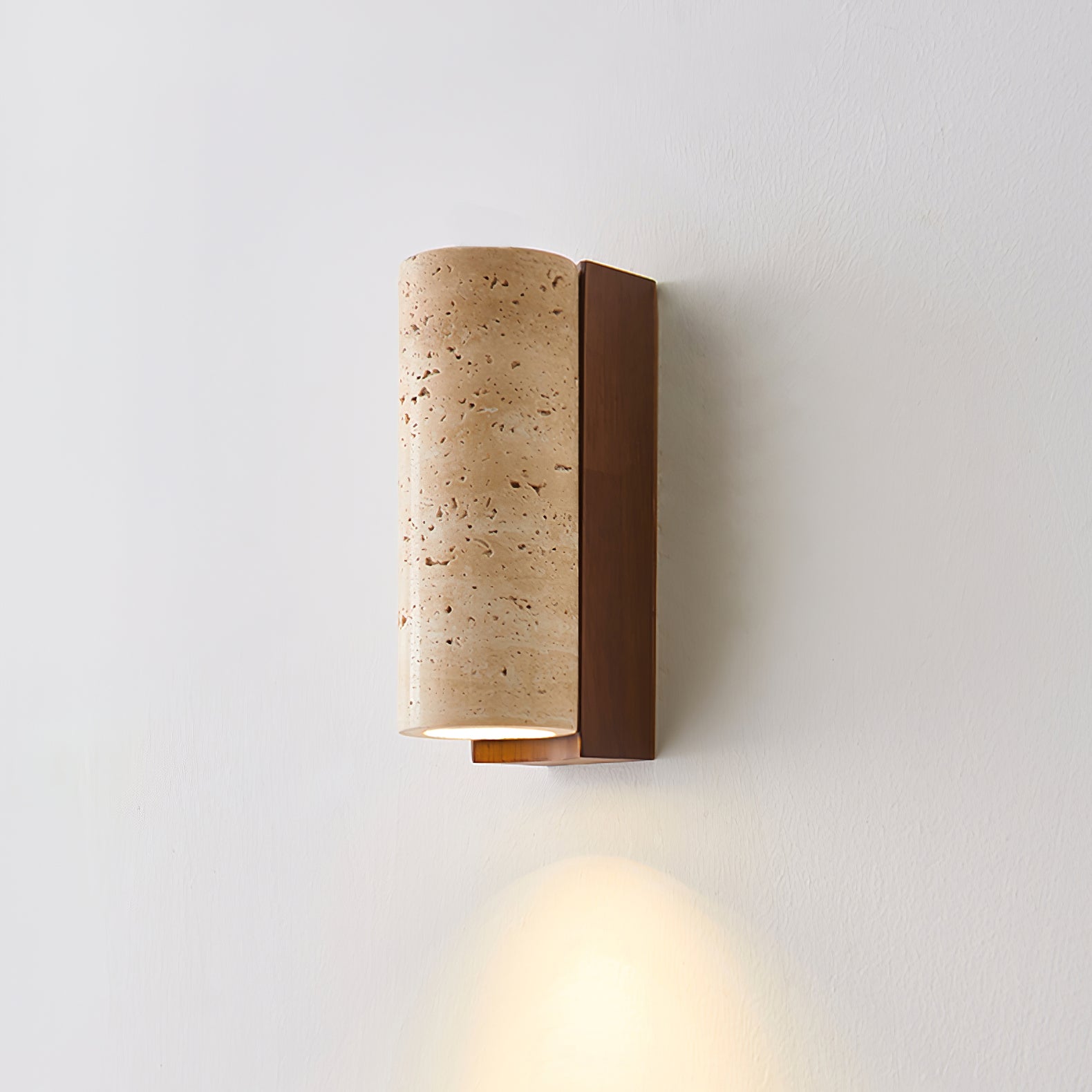 Lysandra Cylindrical Travertine Wall Light - Lamp Outdoor