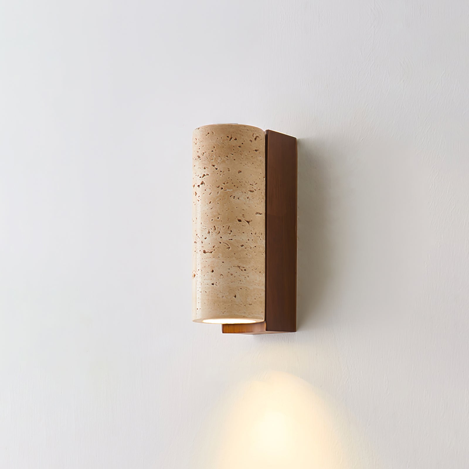 Lysandra Cylindrical Travertine Wall Light - Lamp Outdoor