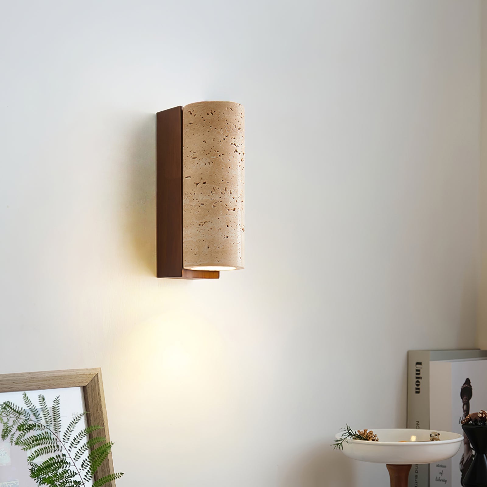 Lysandra Cylindrical Travertine Wall Light - Lamp Outdoor