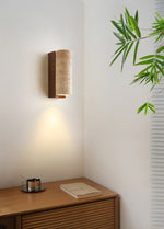 Lysandra Cylindrical Travertine Wall Light - Lamp Outdoor