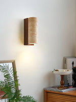Lysandra Cylindrical Travertine Wall Light - Lamp Outdoor