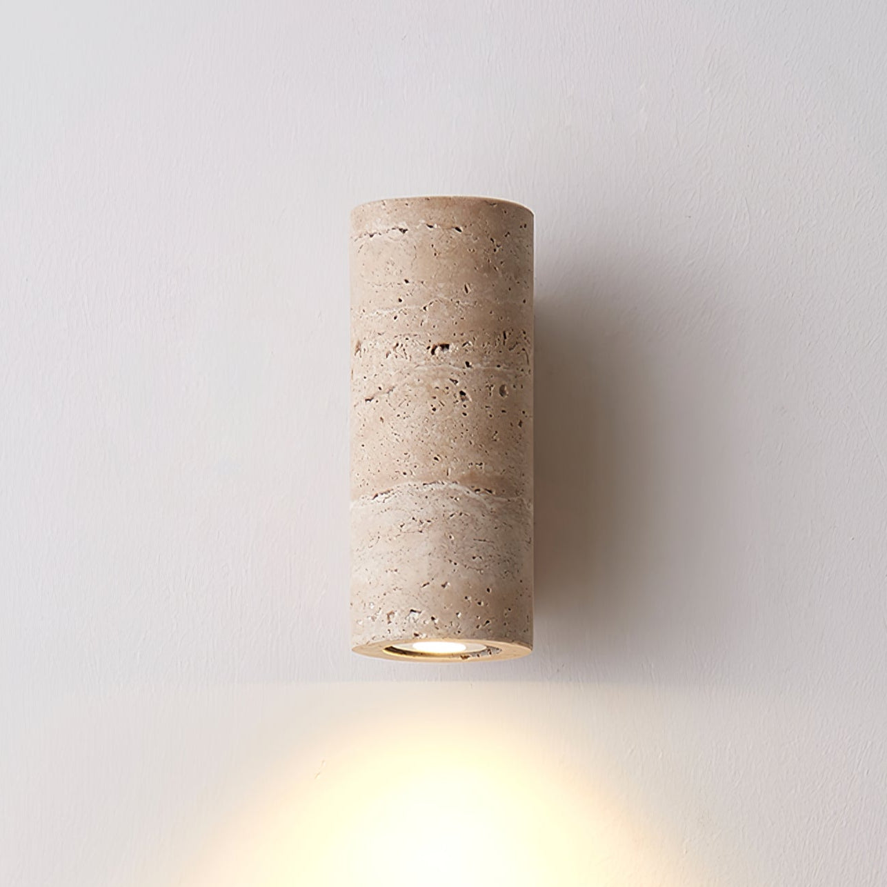 Lysandra Cylindrical Travertine Wall Light - Lamp Outdoor