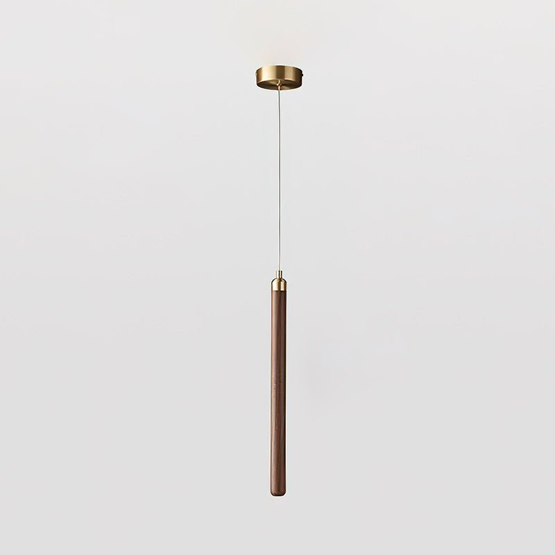 Kyoto Walnut Brass Linear Pendant Light - Lamp Outdoor