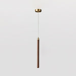 Kyoto Walnut Brass Linear Pendant Light - Lamp Outdoor