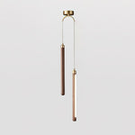 Kyoto Walnut Brass Linear Pendant Light - Lamp Outdoor