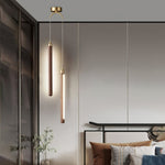 Kyoto Walnut Brass Linear Pendant Light - Lamp Outdoor