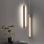Kyoto Walnut Brass Linear Pendant Light - Lamp Outdoor