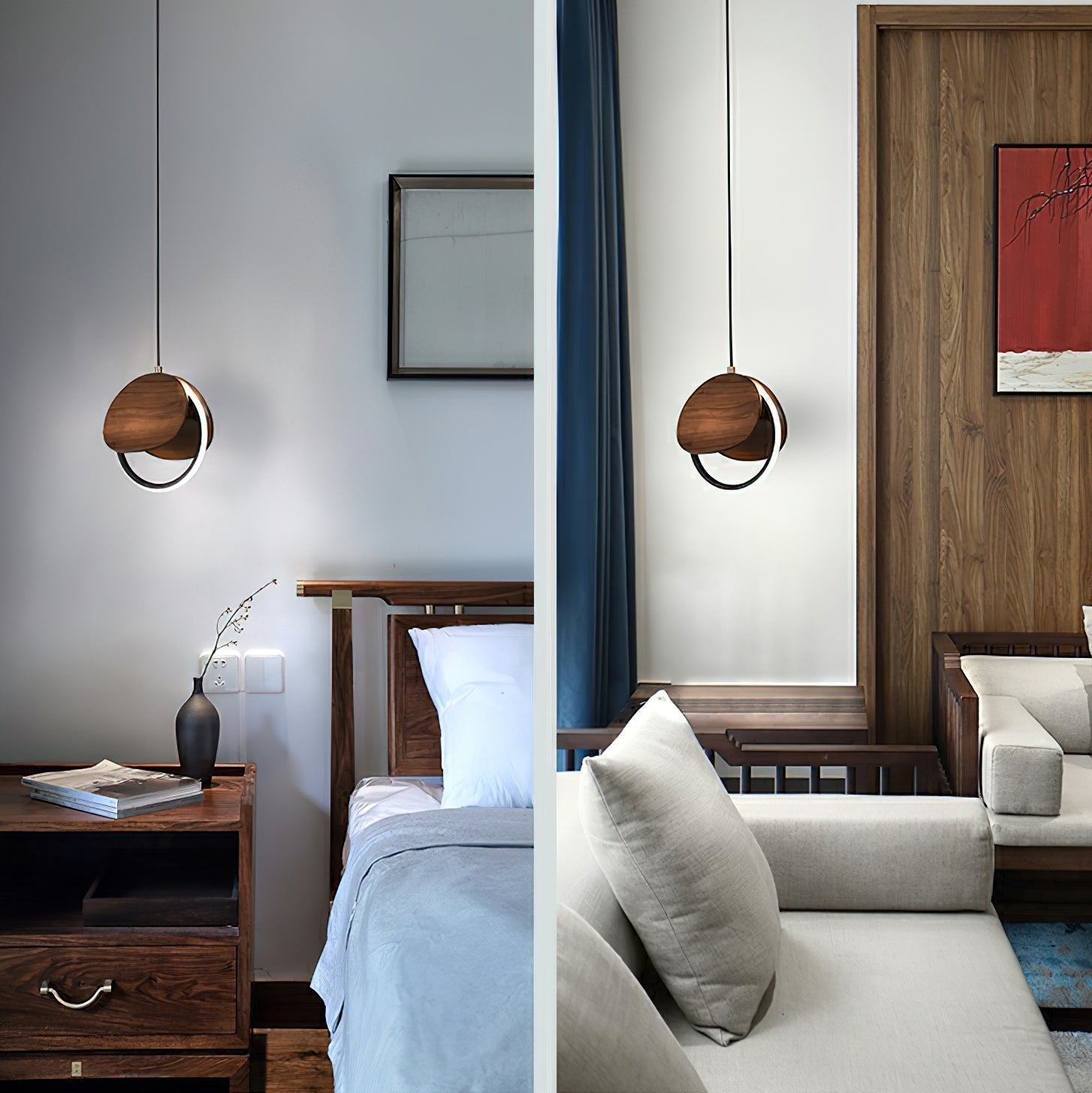 Avvelen Geometric Wood Pendant Light - Lamp Outdoor