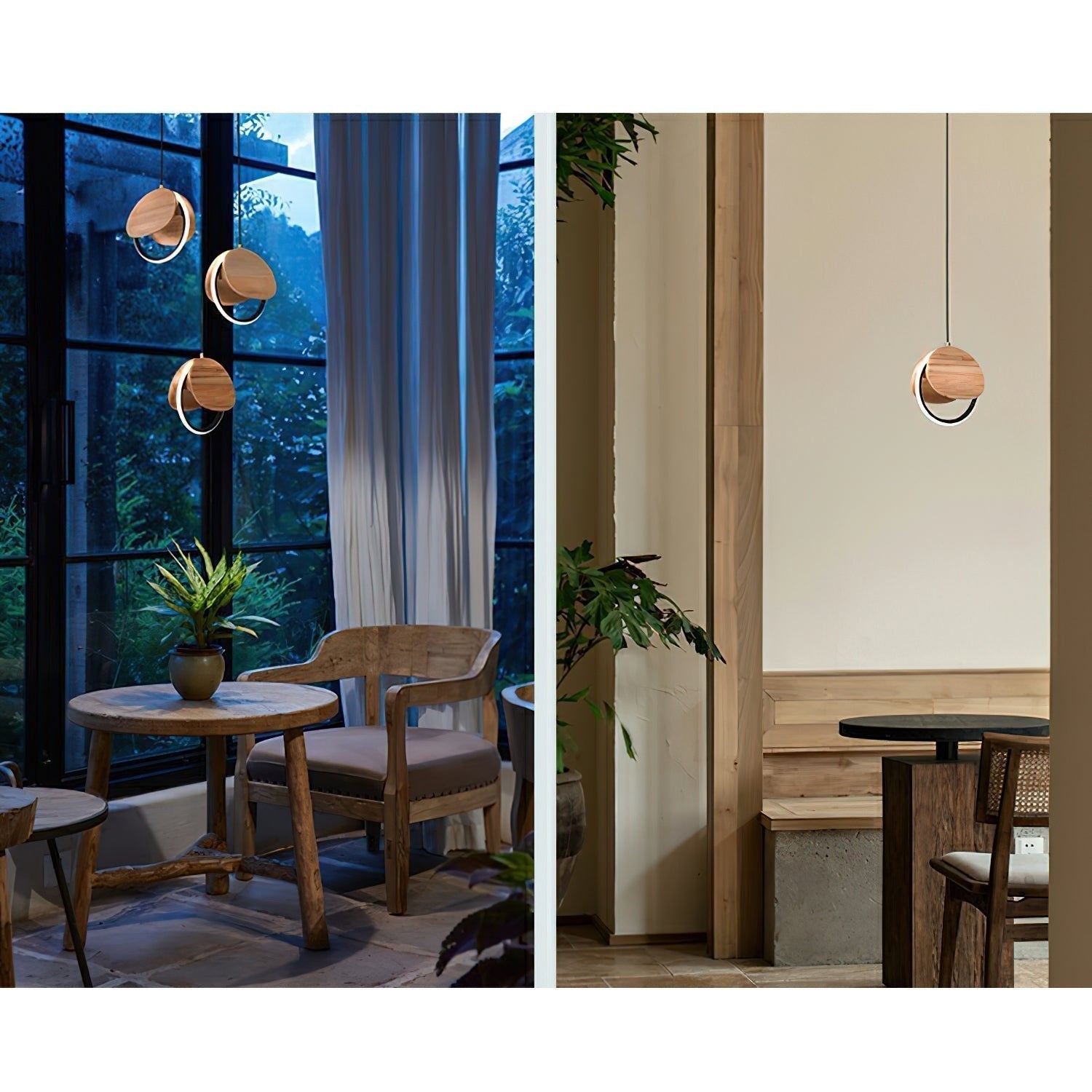 Avvelen Geometric Wood Pendant Light - Lamp Outdoor