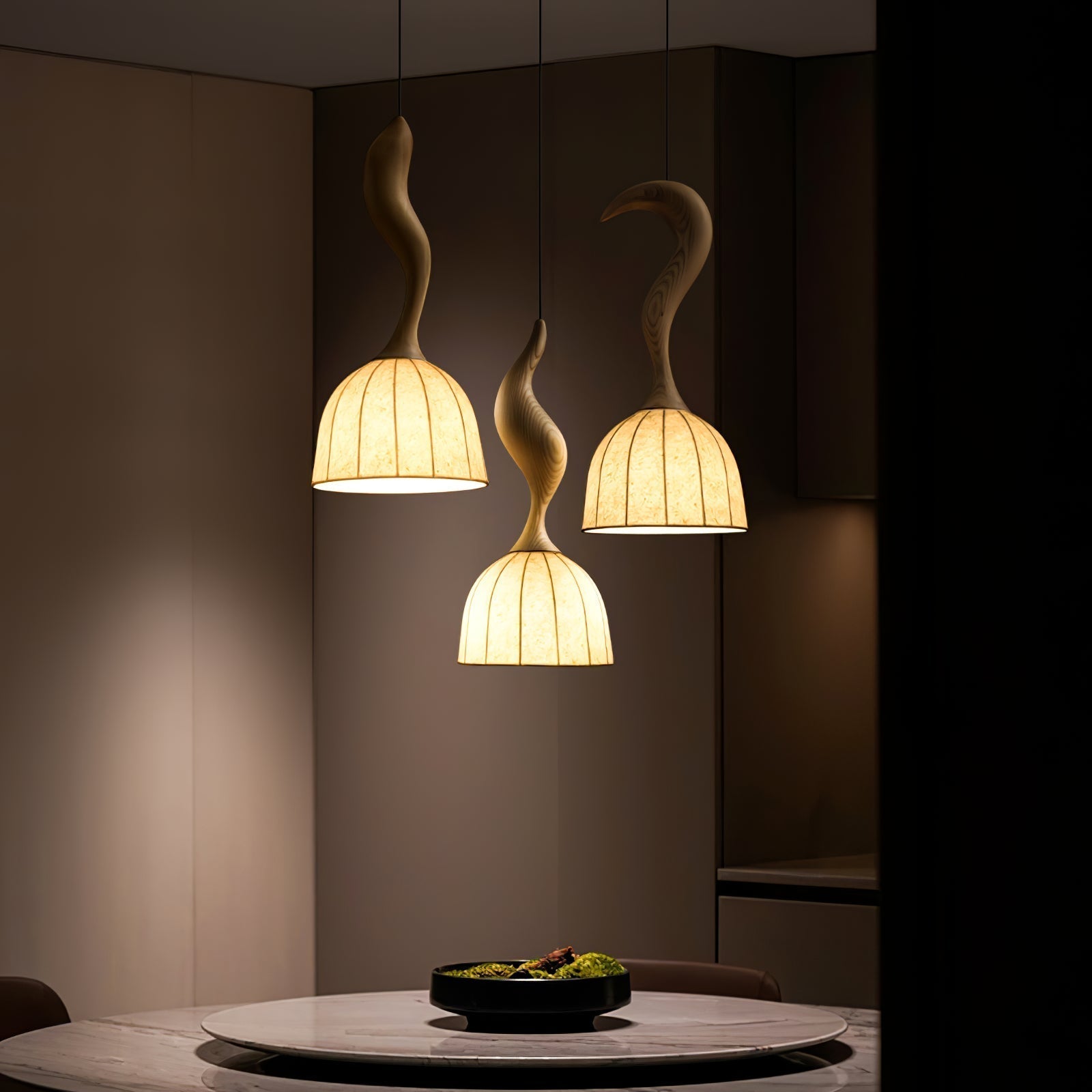 Colire Creativity Twisted Metal Wood Pendant Light - Lamp Outdoor