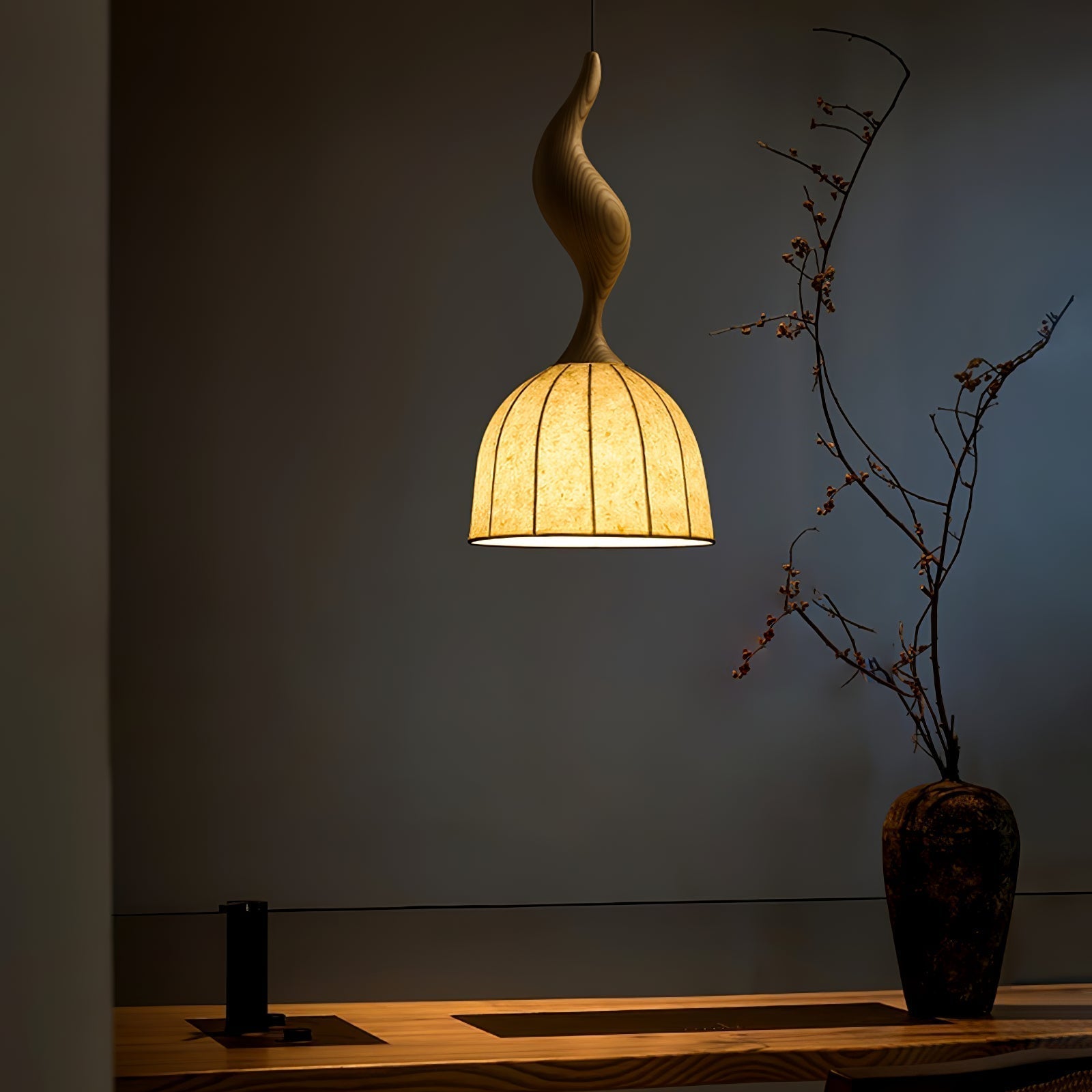 Colire Creativity Twisted Metal Wood Pendant Light - Lamp Outdoor