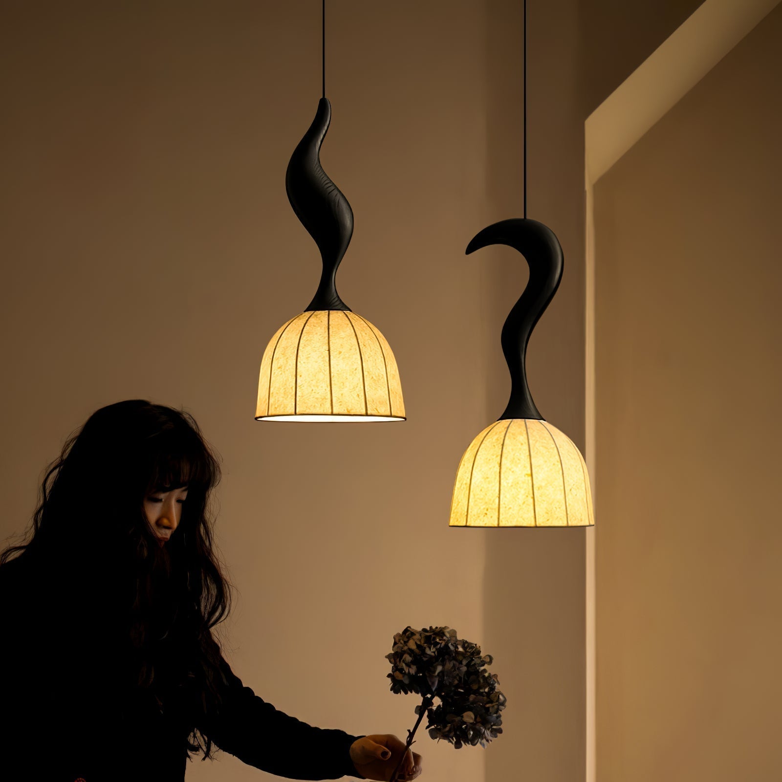Colire Creativity Twisted Metal Wood Pendant Light - Lamp Outdoor