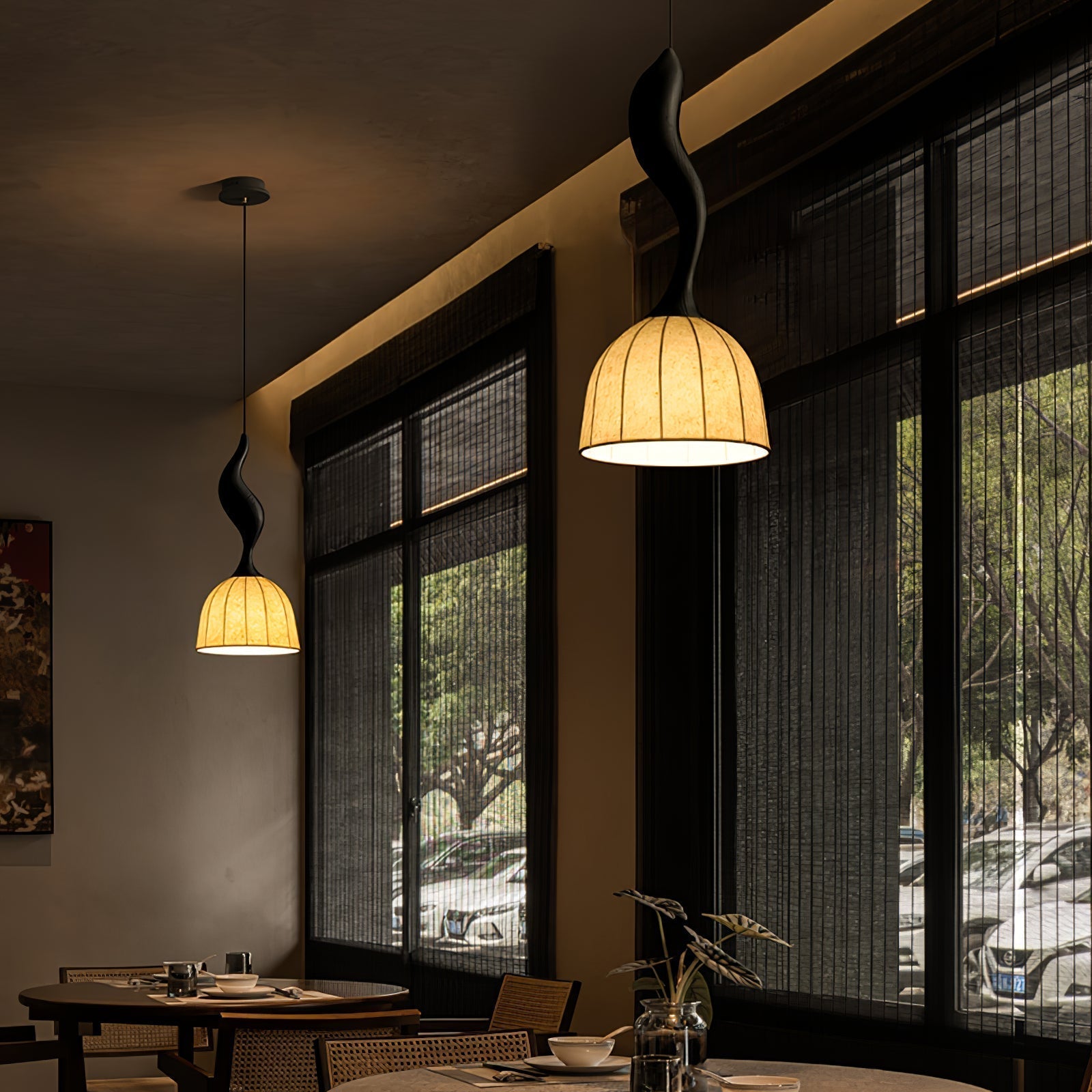 Colire Creativity Twisted Metal Wood Pendant Light - Lamp Outdoor