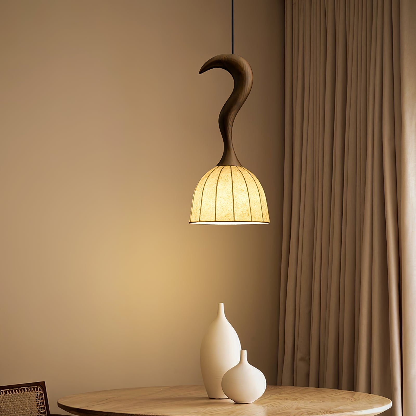 Colire Creativity Twisted Metal Wood Pendant Light - Lamp Outdoor