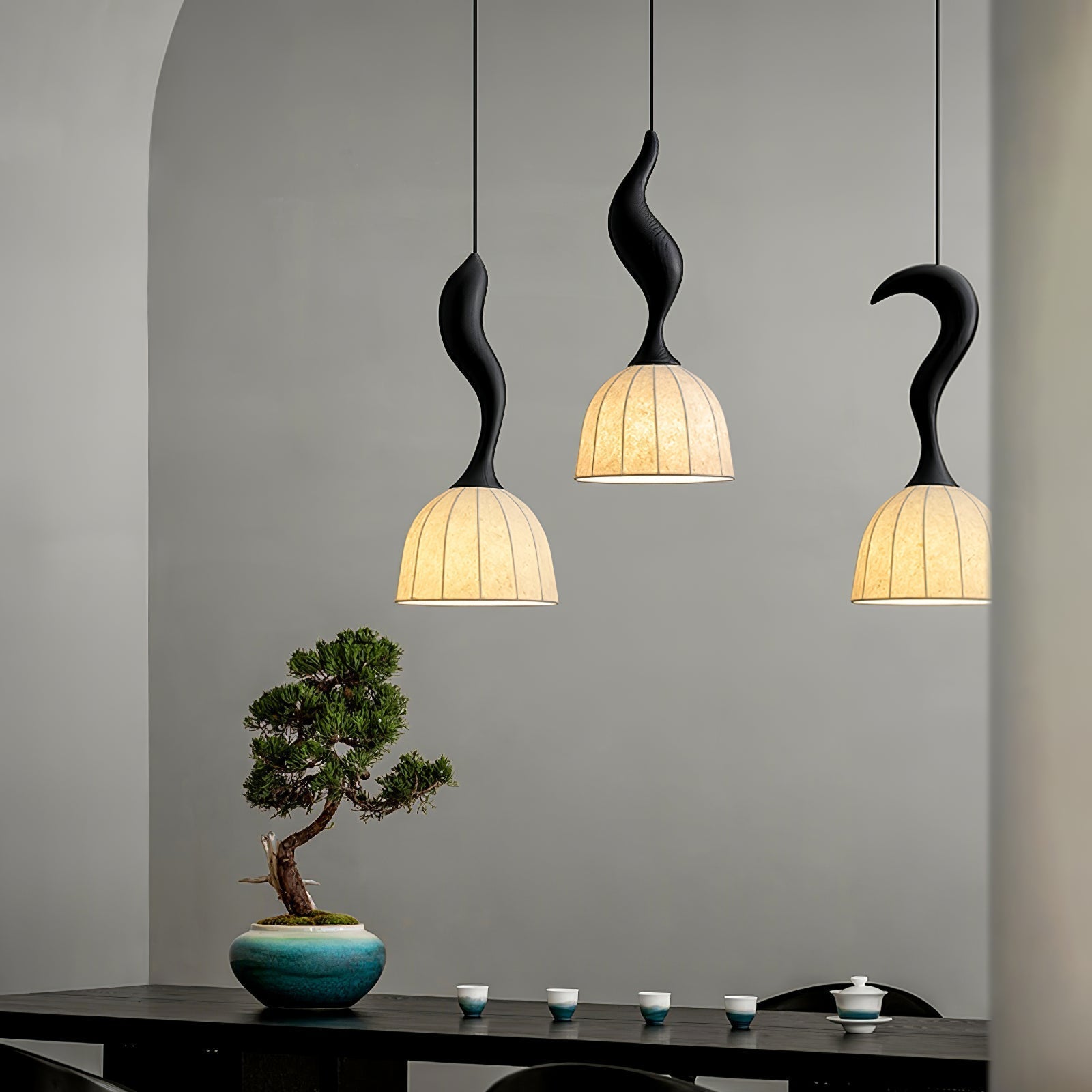 Colire Creativity Twisted Metal Wood Pendant Light - Lamp Outdoor