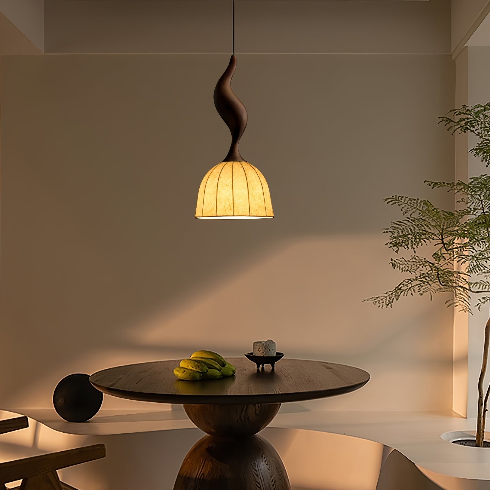 Colire Creativity Twisted Metal Wood Pendant Light - Lamp Outdoor