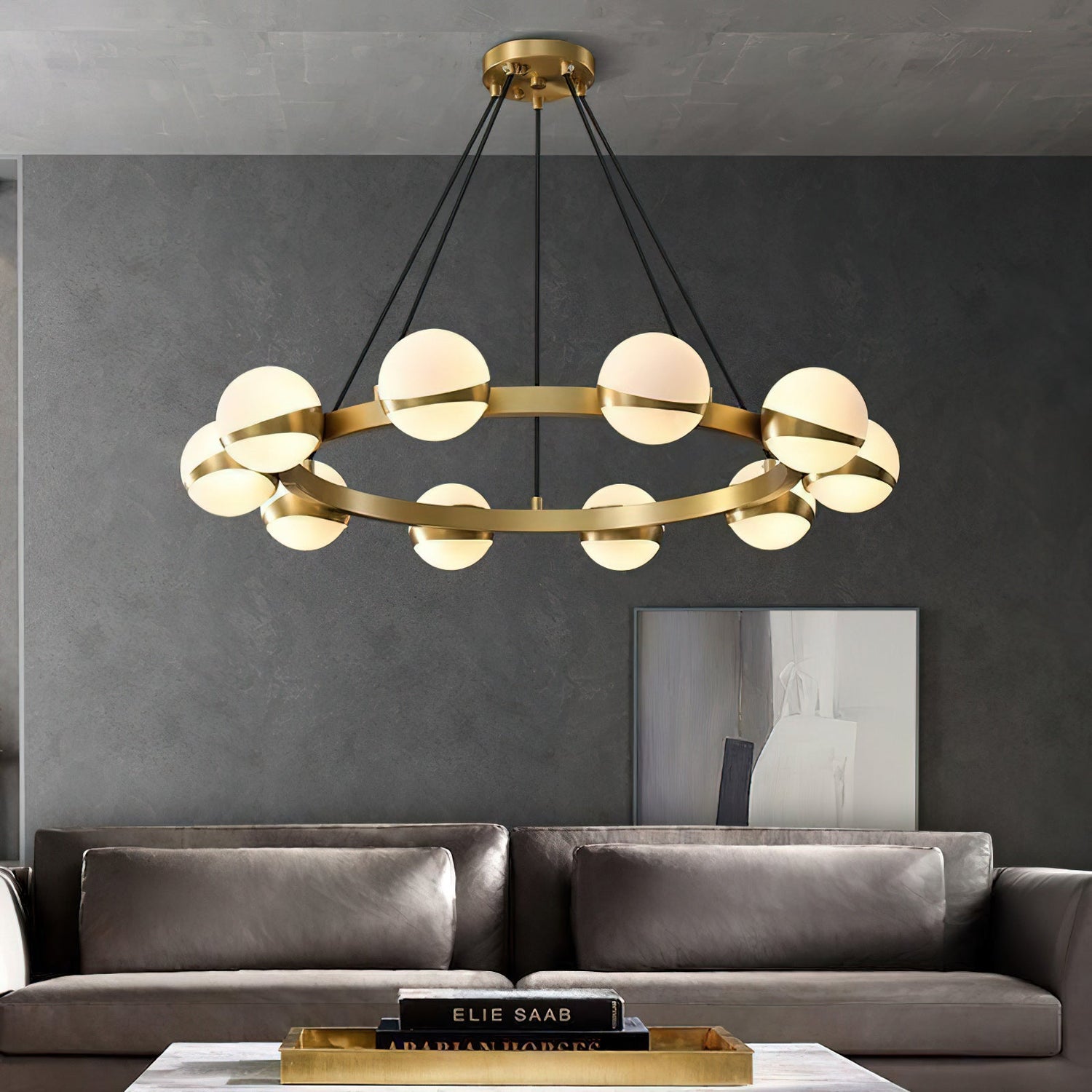 Elysian Contemporary Brass Chandelier