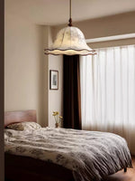 Ilsilis Traditional Elegance Floral Fabric Wood Pendant Lamp - Lamp Outdoor