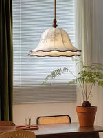 Ilsilis Traditional Elegance Floral Fabric Wood Pendant Lamp - Lamp Outdoor