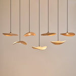 Abbott Modern Minimalist Empty Leaf Metal Wood Chandelier - Lamp Outdoor